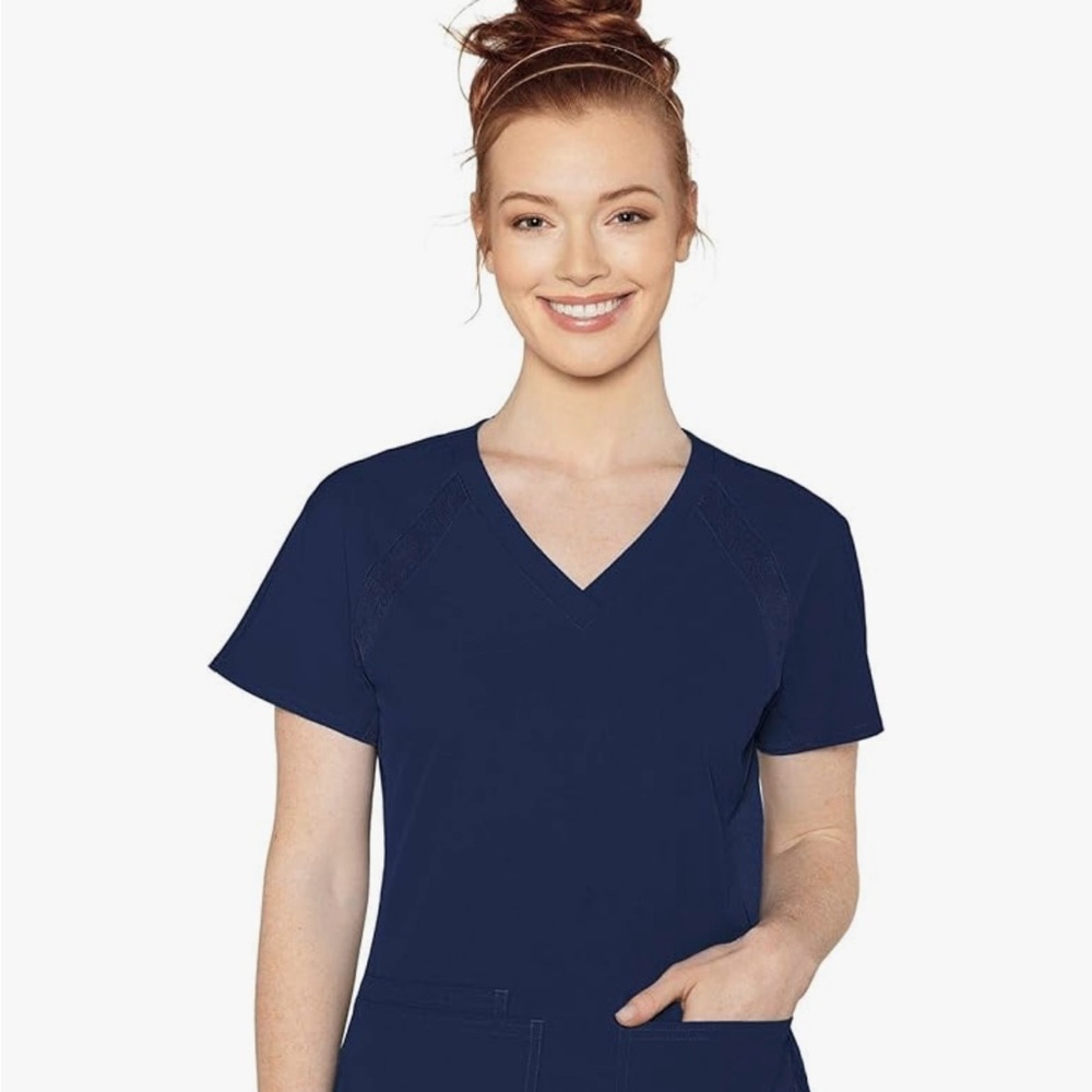 Women's Navy top and pant set by Med Couture.